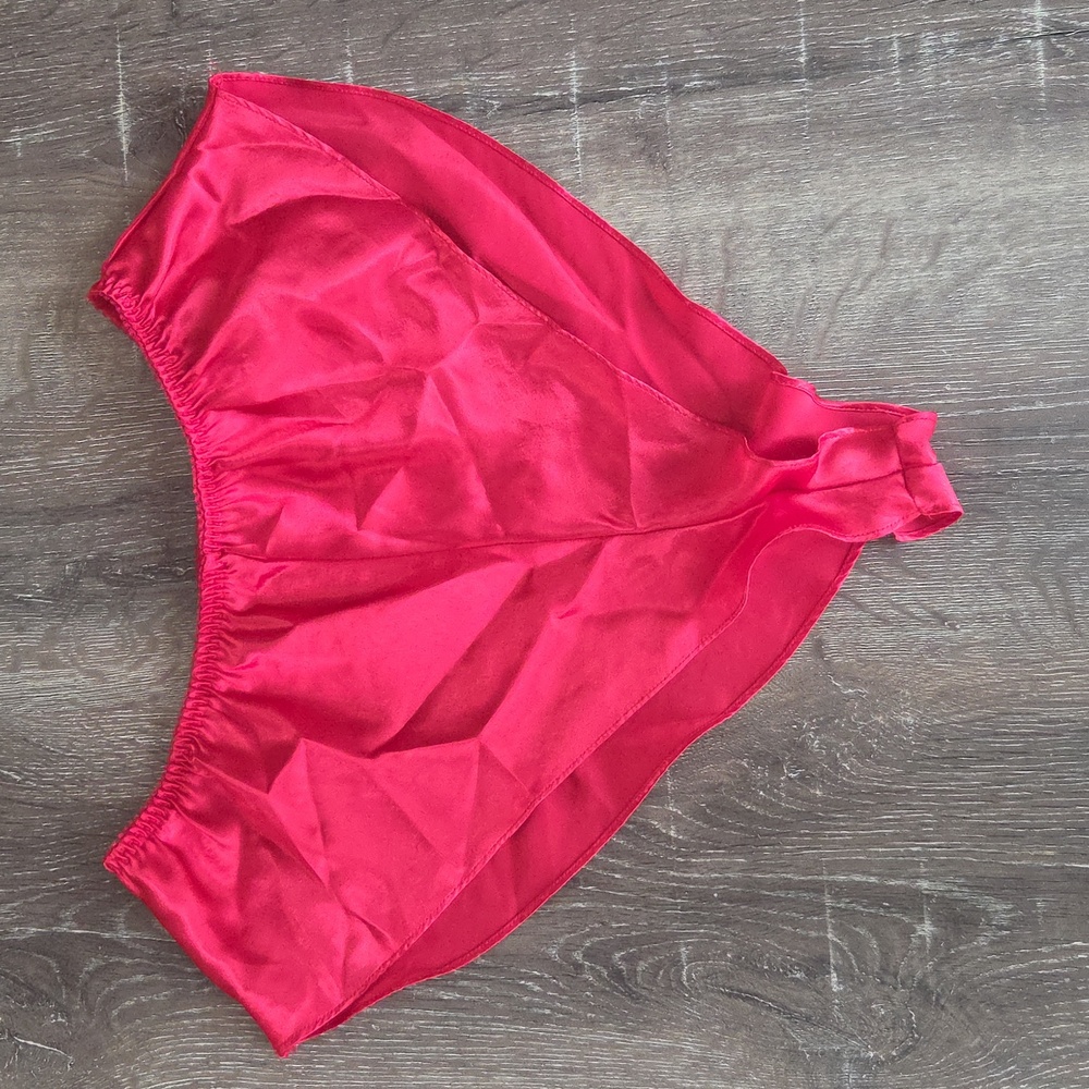 Victoria's Secret Gold Label Red Satin 2 Piece Matching Chemise Set - Picture 9 of 16